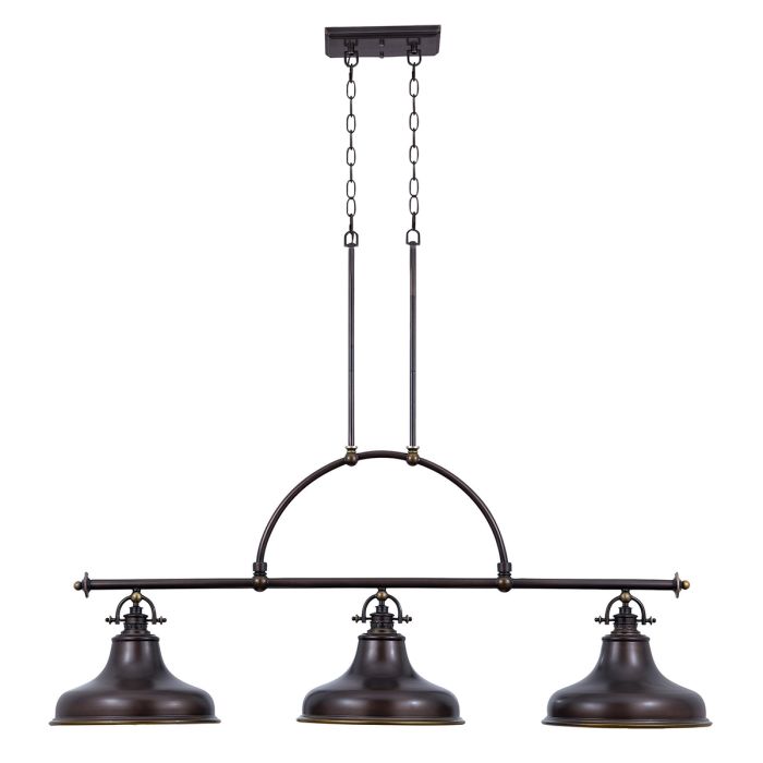 Emery 133cm Bronze suspension De Elstead Lighting - Emery est une suspension de style am&eacute;ricain classique qui apporte une touche de nostalgie et d'&eacute;l&eacute;gance &agrave; votre int&eacute;rieur.