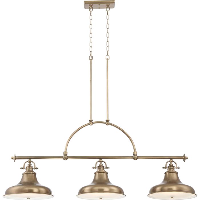 Emery 133cm Laiton suspension De Elstead Lighting - Emery est une suspension de style am&eacute;ricain classique qui apporte une touche de nostalgie et d'&eacute;l&eacute;gance &agrave; votre int&eacute;rieur.