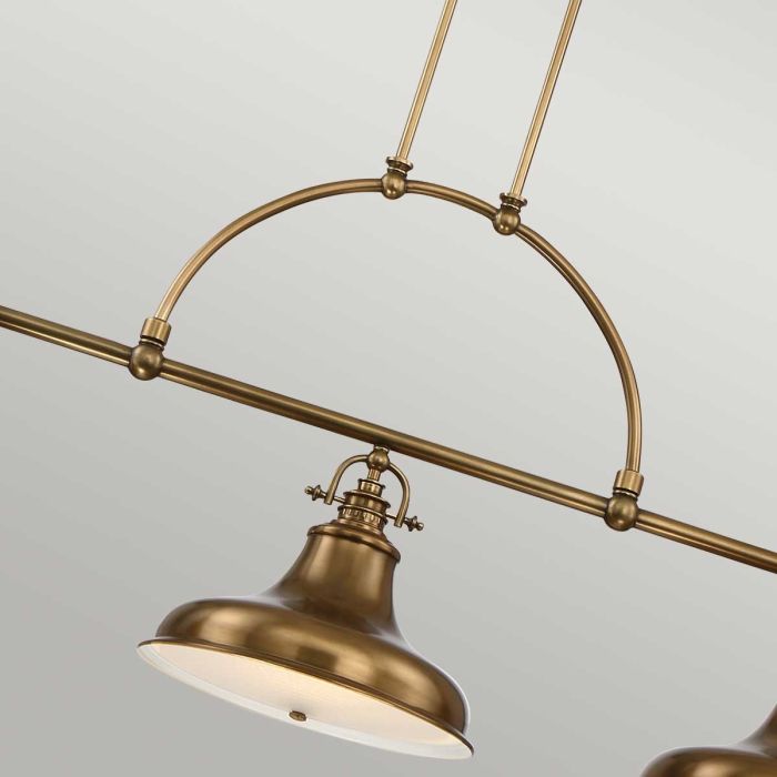 Emery 133cm Laiton suspension De Elstead Lighting - Emery est une suspension de style am&eacute;ricain classique qui apporte une touche de nostalgie et d'&eacute;l&eacute;gance &agrave; votre int&eacute;rieur.