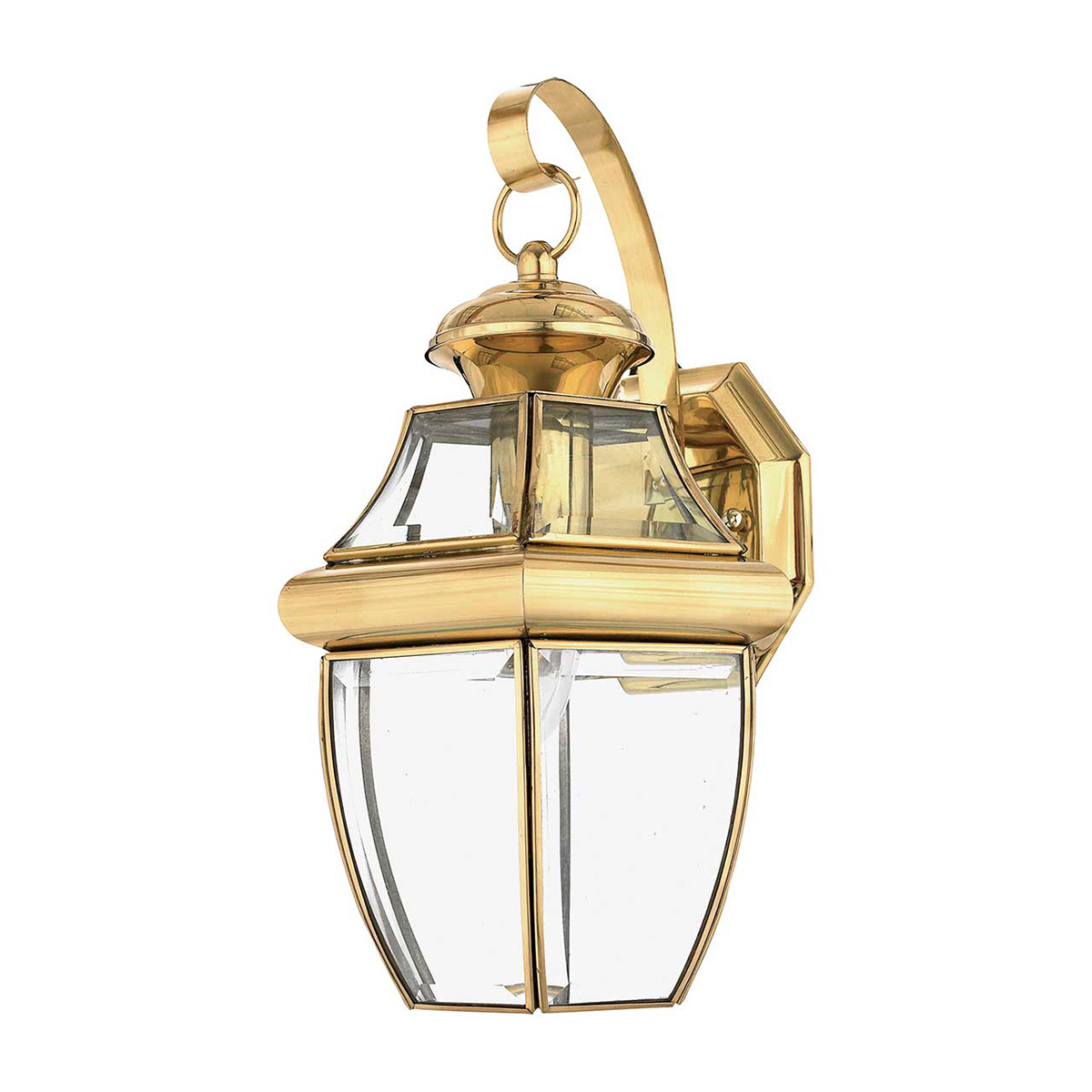 Newbury Laiton poli lampe d’extérieur De Elstead Lighting - L'applique murale Newbury en laiton laqué et poli confère à votre maison un éclairage de façade élégant et intemporel.