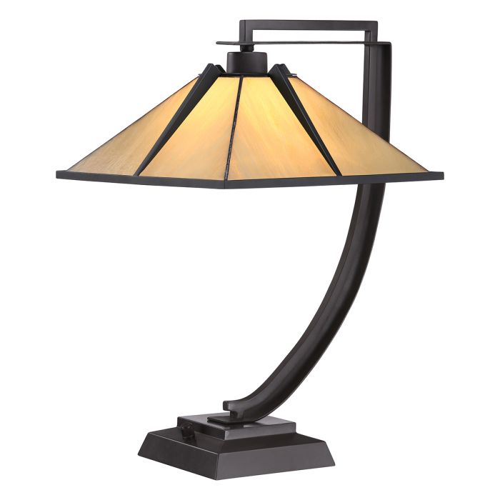 Pomeroy 55cm Bronze/jaune De Elstead Lighting - Les lampes Tiffany sont disponibles dans de nombreux styles différents et Pomeroy ne fait pas exception.