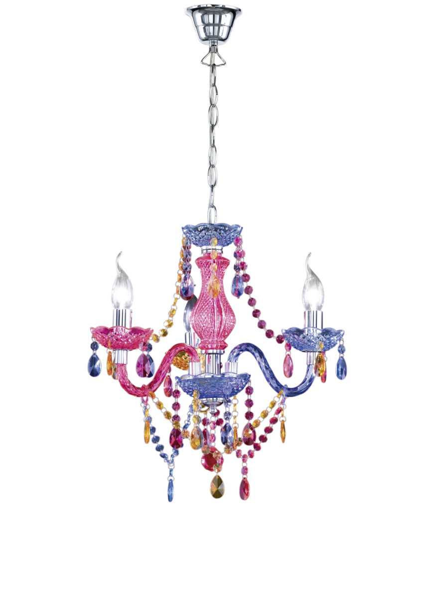 Luster Ø46 Multicolore lampe pour enfant De Trio Lighting - Sa couleur glamour et &eacute;clatante s'int&egrave;gre parfaitement aux chambres d'enfants et aux int&eacute;rieurs de styles uniques.