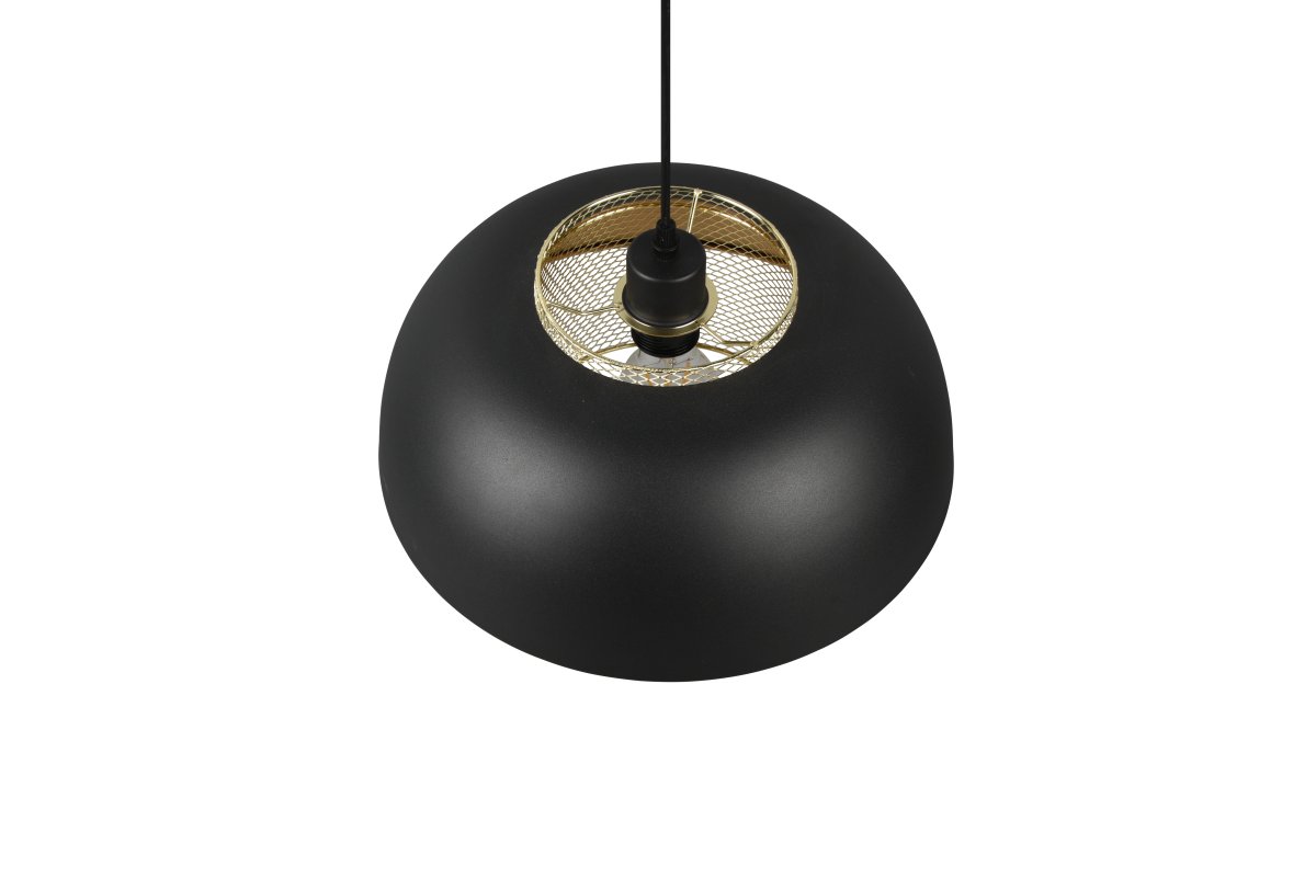 Punch Ø35 Noir suspension De Trio Lighting - La forme élégante de la lampe et la combinaison de couleurs noir mat et or lui confèrent une touche de sophistication.