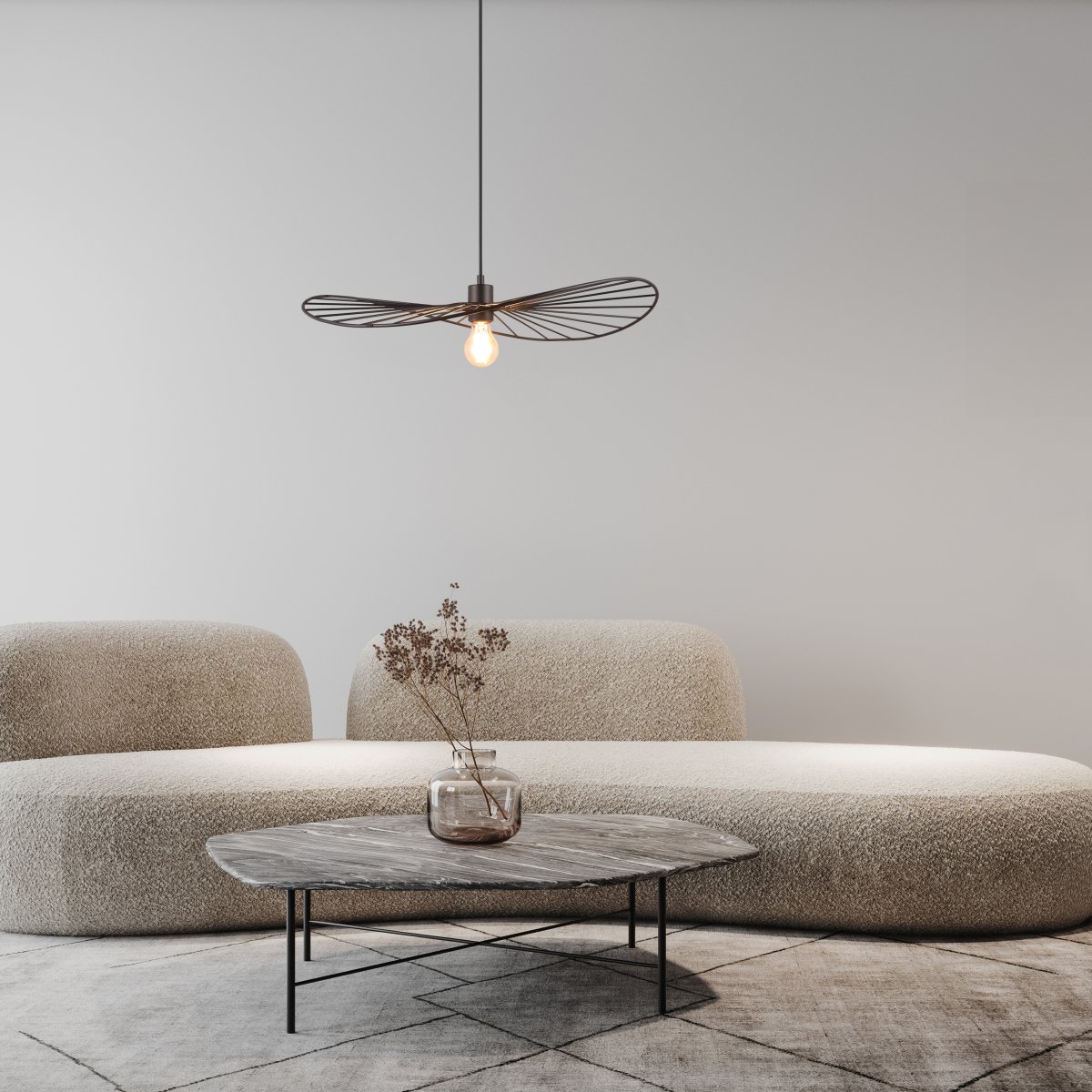 Chapeau Ø60 Noir suspension De Trio Lighting - Chapeau donne à votre maison une mise à niveau à la fois visuelle et fonctionnelle.