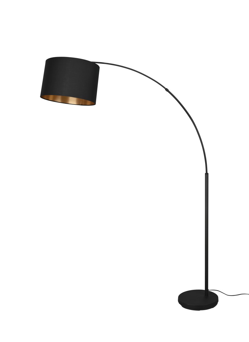 Bolivia Noir lampadaire De Trio Lighting - La lampe moderne et élégante avec son abat-jour en textile devient un point fort à côté du canapé et fournit en même temps un éclairage parfait et atmosphérique.