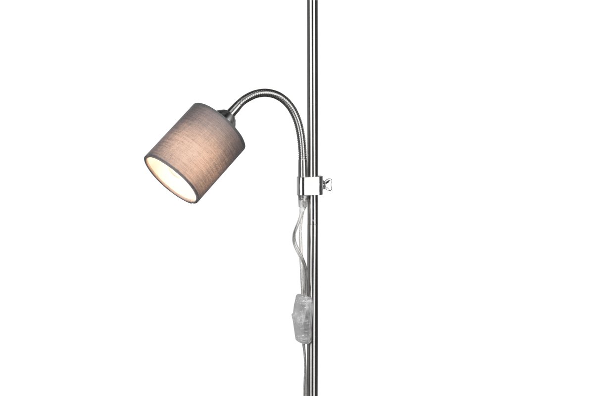 Owen Gris lampadaire De Trio Lighting - En plus de la source lumineuse principale, cette lampe est dot&eacute;e d'un bras de verrouillage flexible et r&eacute;glable en hauteur qui vous permet de diriger la lumi&egrave;re exactement l&agrave; o&ugrave; vous en avez besoin.