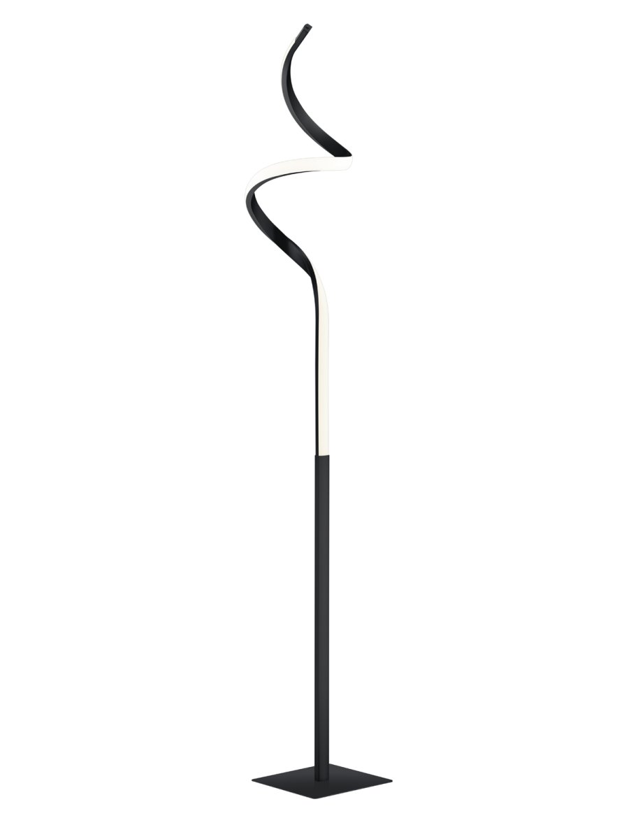 Course Noir lampadaire De Trio Lighting - La finition noire mate confère à la lampe un look moderne et sophistiqué qui s'intègre dans de nombreux styles d'intérieur et en fait un accroche-regard élégant dans votre maison.