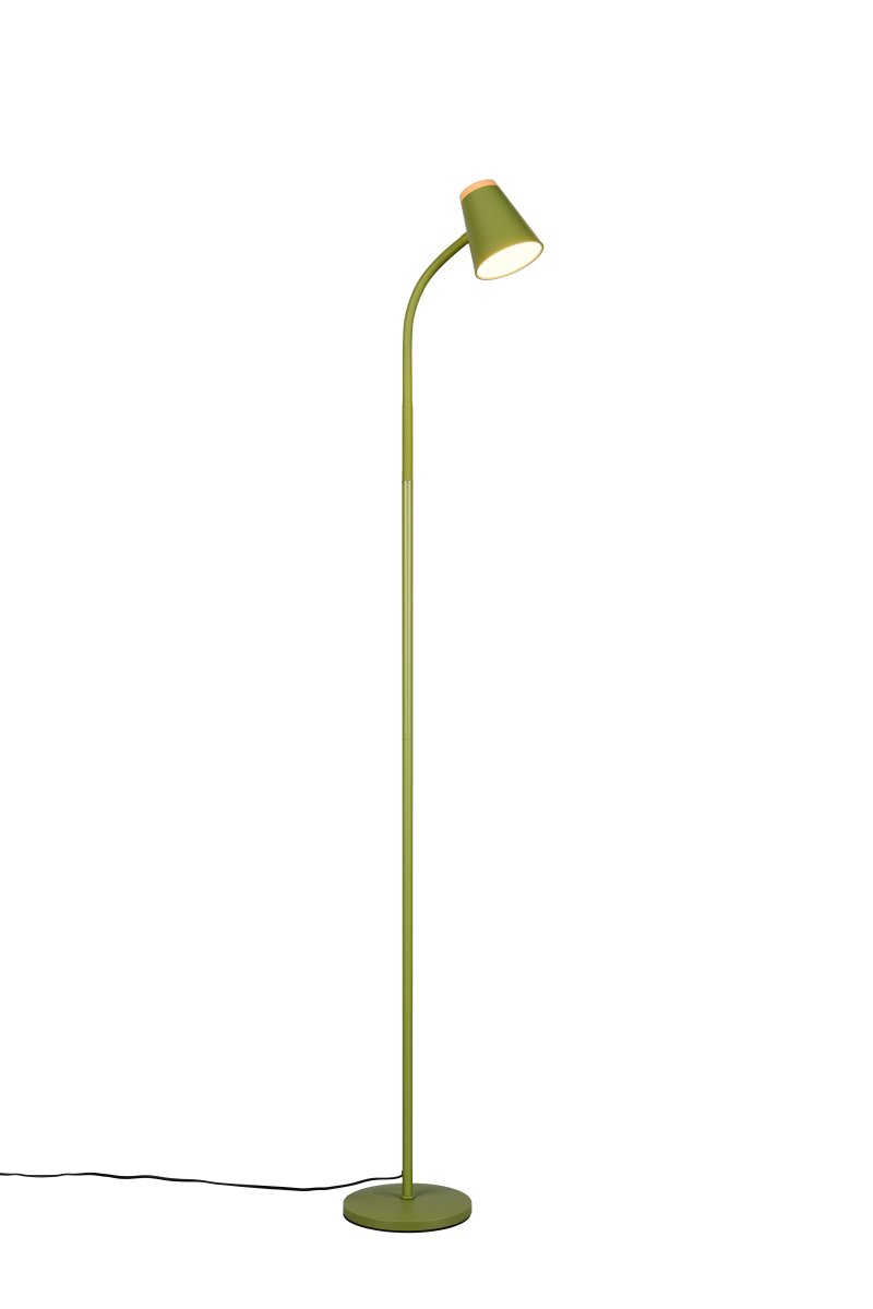 Pongo Vert lampadaire De Trio Lighting - Pongo est équipé d'une LED intégrée qui diffuse une lumière blanche chaude et vive, idéale comme lampe de travail ou de lecture.