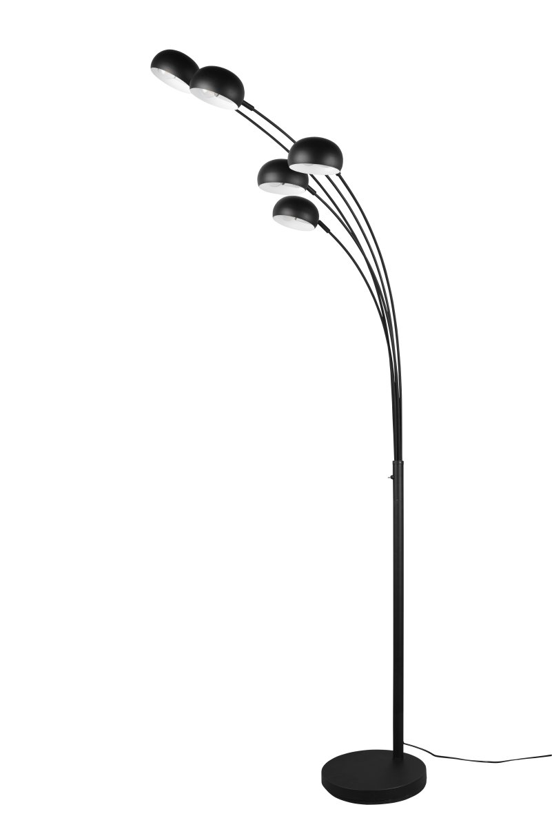Dito Noir lampadaire De Trio Lighting - Avec son design unique &agrave; cinq doigts, le lampadaire Dito est un accroche-regard sophistiqu&eacute; qui fonctionne &agrave; la fois comme une source de lumi&egrave;re &eacute;l&eacute;gante et comme un &eacute;l&eacute;ment d&eacute;coratif dans la pi&egrave;ce.