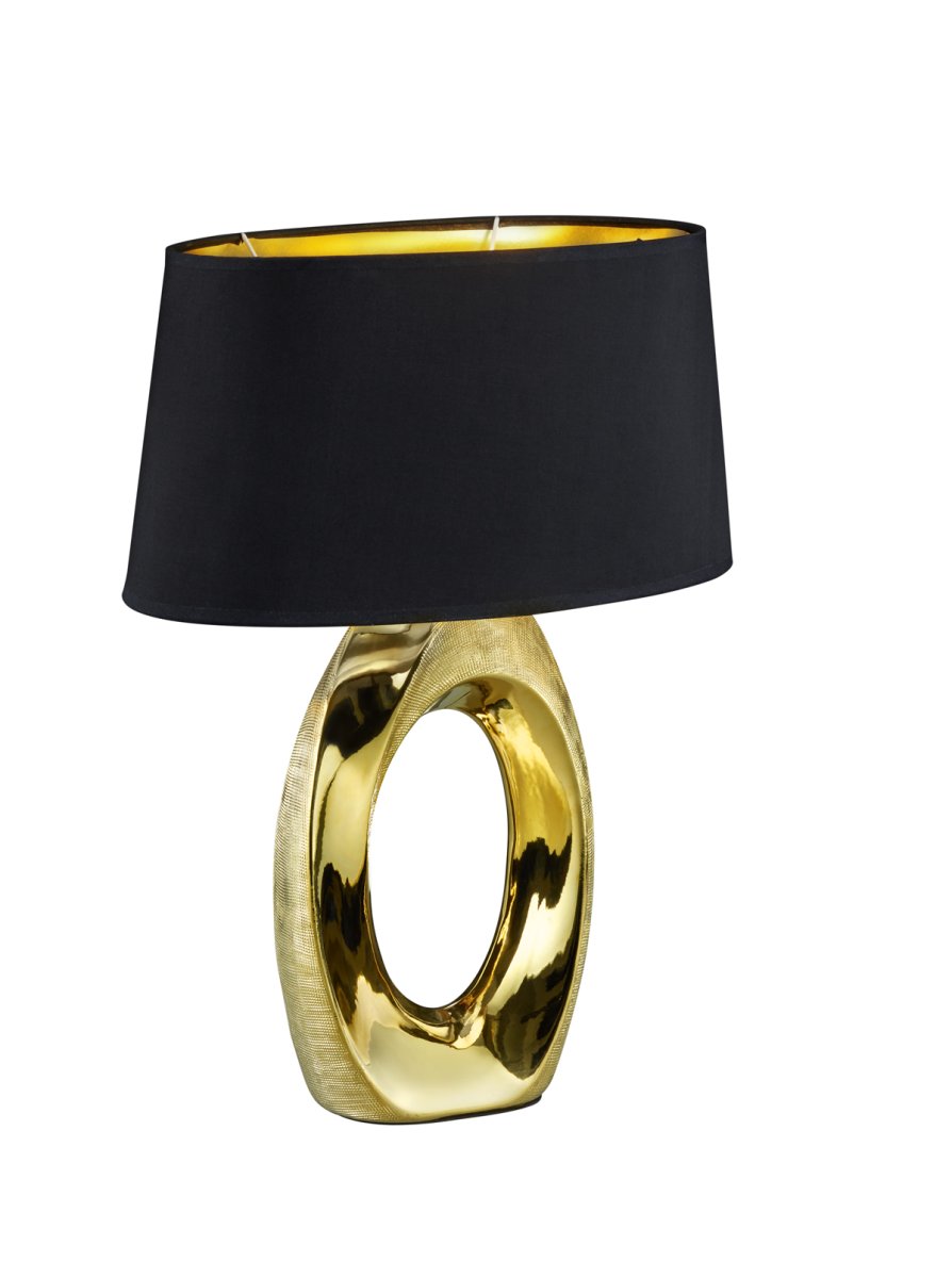 Taba 52cm Or lampe de table De Trio Lighting - La lampe de table en céramique TABA combine un design moderne avec des combinaisons de couleurs élégantes et devient un véritable joyau dans n'importe quelle pièce.