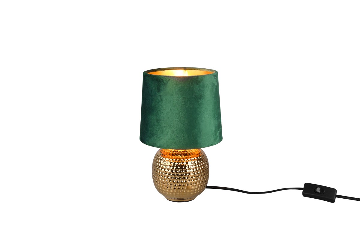 Sophia 26cm Vert lampe de table De Trio Lighting - Parfaite comme lampe de chevet, sur le bureau ou la table d'appoint, elle apporte des accents décoratifs et diffuse une lumière chaude et douce qui crée une atmosphère agréable.