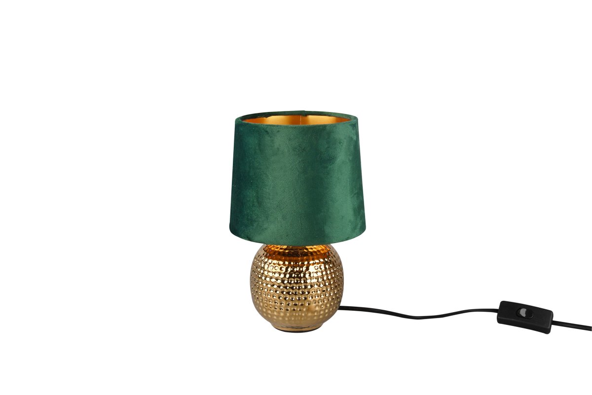 Sophia 26cm Vert lampe de table De Trio Lighting - Parfaite comme lampe de chevet, sur le bureau ou la table d'appoint, elle apporte des accents décoratifs et diffuse une lumière chaude et douce qui crée une atmosphère agréable.