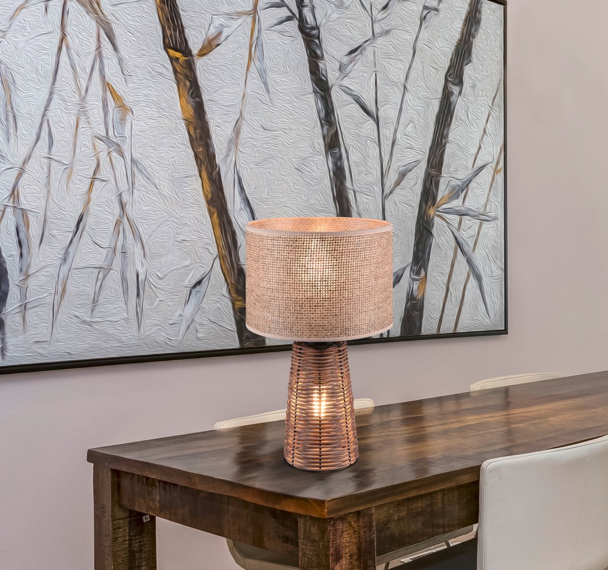 Straw 40cm Nature lampe de table De Trio Lighting - 