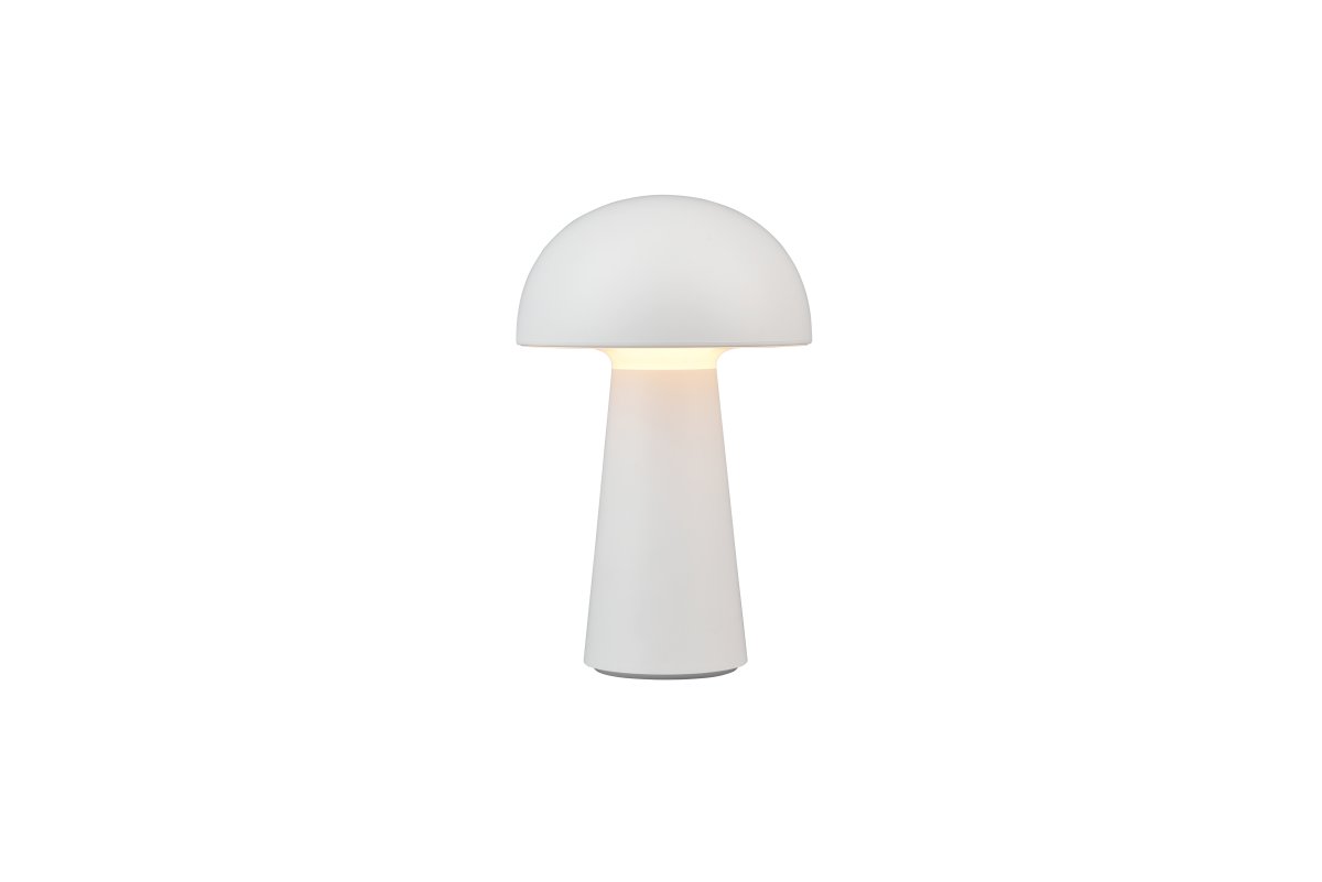 Lennon 22cm Blanc portable De Trio Lighting - La lampe de table Lennon allie un design &eacute;l&eacute;gant &agrave; une fonction pratique et est parfaite pour une utilisation int&eacute;rieure et ext&eacute;rieure.