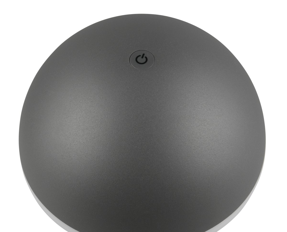 Fungo 30cm Anthracite portable De Trio Lighting - Doté d'une fonction tactile pour la gradation et la couleur de la lumière réglable ainsi que d'une station de charge séparée, c'est une source de lumière flexible pour l'intérieur et l'extérieur.