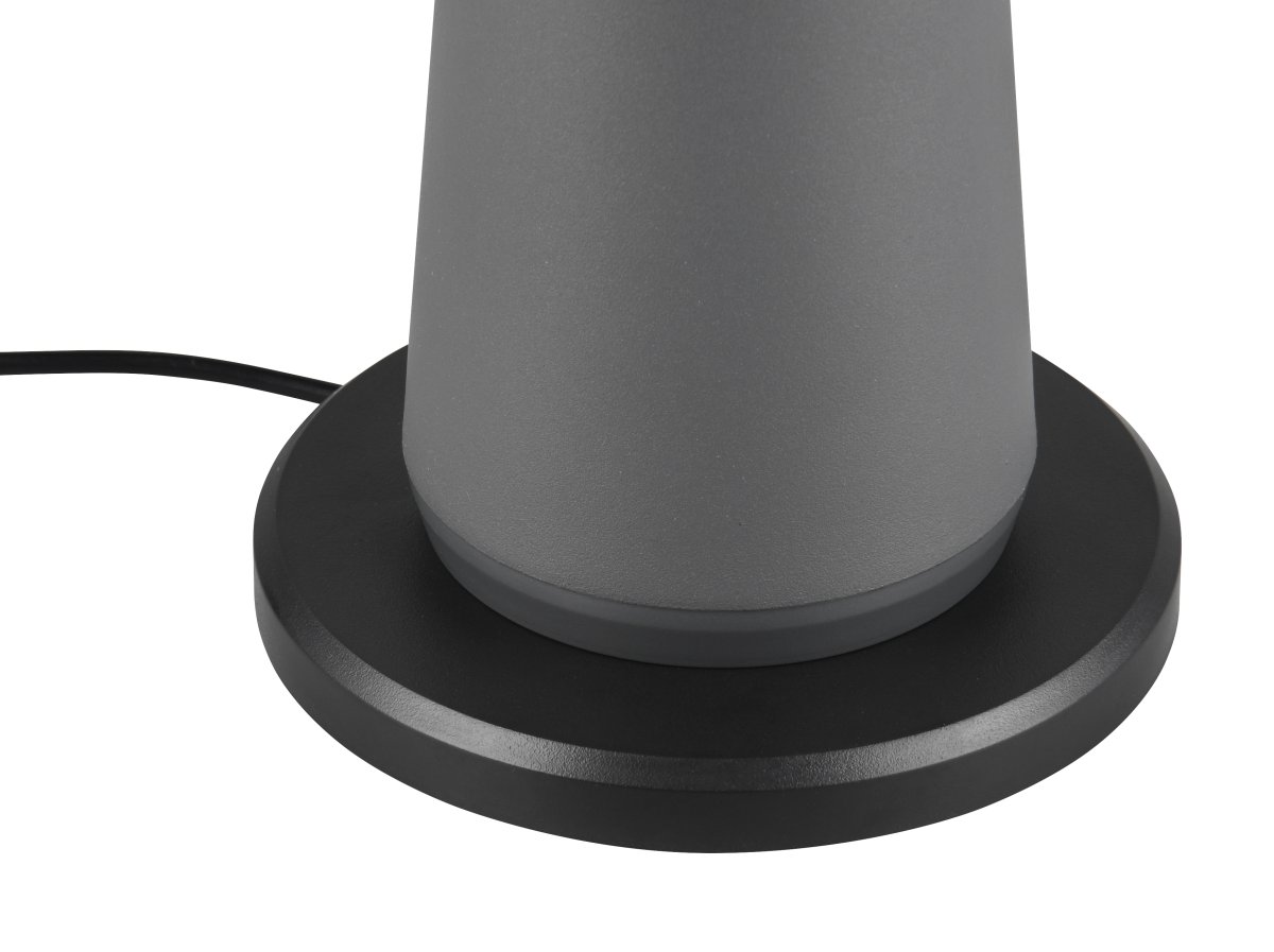 Fungo 30cm Anthracite portable De Trio Lighting - Doté d'une fonction tactile pour la gradation et la couleur de la lumière réglable ainsi que d'une station de charge séparée, c'est une source de lumière flexible pour l'intérieur et l'extérieur.