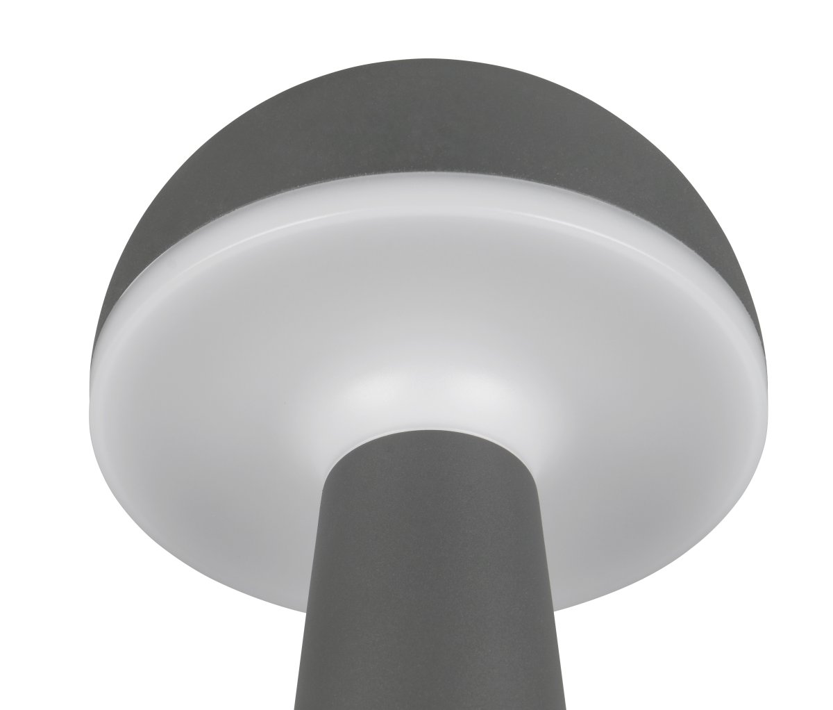 Fungo 30cm Anthracite portable De Trio Lighting - Doté d'une fonction tactile pour la gradation et la couleur de la lumière réglable ainsi que d'une station de charge séparée, c'est une source de lumière flexible pour l'intérieur et l'extérieur.