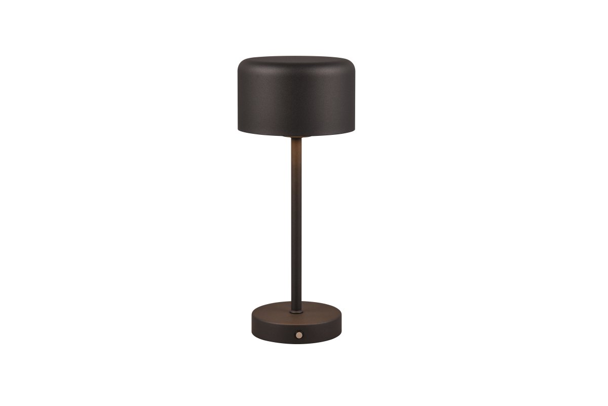 Jeff 30cm Noir portable De Trio Lighting - Grâce à sa batterie rechargeable et à sa recharge facile via le port USB-C, il peut être placé n'importe où sans câble et crée une ambiance lumineuse chaleureuse.