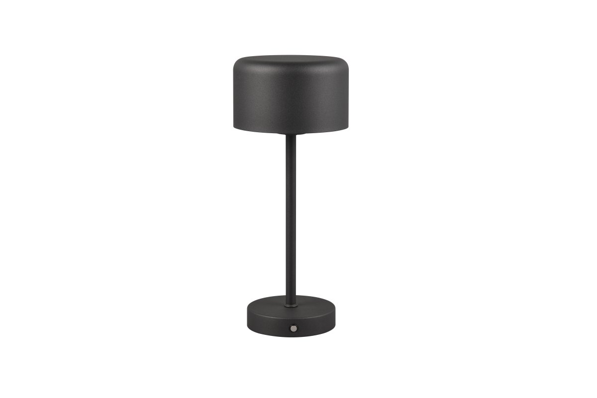 Jeff 30cm Noir portable De Trio Lighting - Grâce à sa batterie rechargeable et à sa recharge facile via le port USB-C, il peut être placé n'importe où sans câble et crée une ambiance lumineuse chaleureuse.