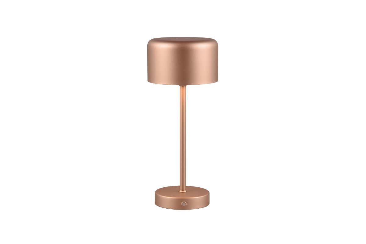 Jeff 30cm Brun portable De Trio Lighting - Grâce à sa batterie rechargeable et à sa recharge facile via le port USB-C, il peut être placé n'importe où sans câble et crée une ambiance lumineuse chaleureuse.