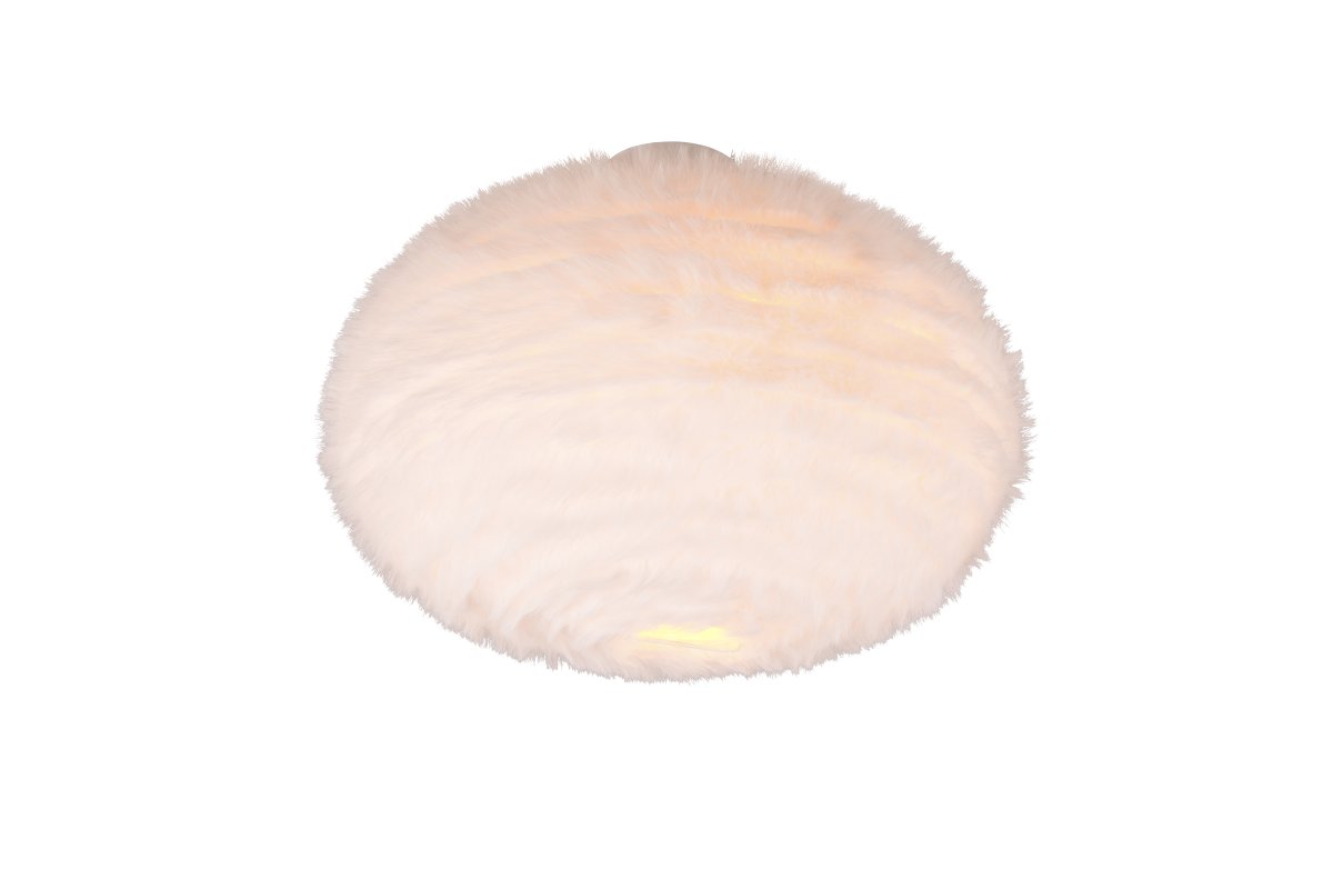 Furry Ø50 Blanc plafonnier De Trio Lighting - Le plafonnier « Furry » séduit par son design exceptionnel et son aspect doux et moelleux.