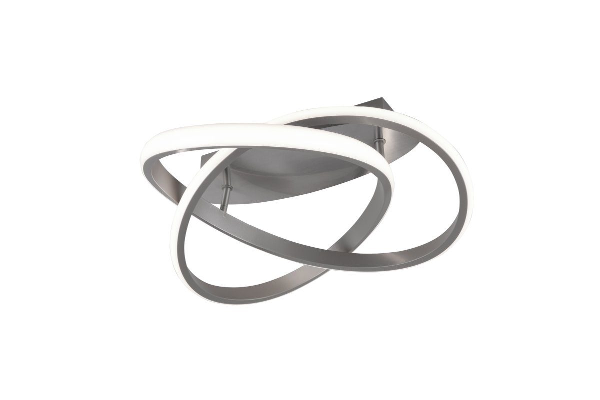 Course Ø45 Acier brossé plafonnier De Trio Lighting - La finition nickel mat confère à la lampe un aspect sophistiqué et intemporel qui complète de nombreux styles d'intérieur modernes, la rendant à la fois pratique et décorative.