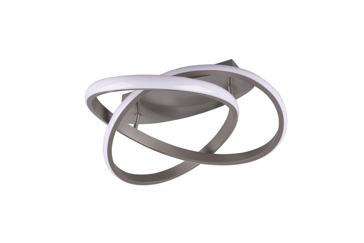 Course Ø45 Acier brossé plafonnier De Trio Lighting - La finition nickel mat confère à la lampe un aspect sophistiqué et intemporel qui complète de nombreux styles d'intérieur modernes, la rendant à la fois pratique et décorative.