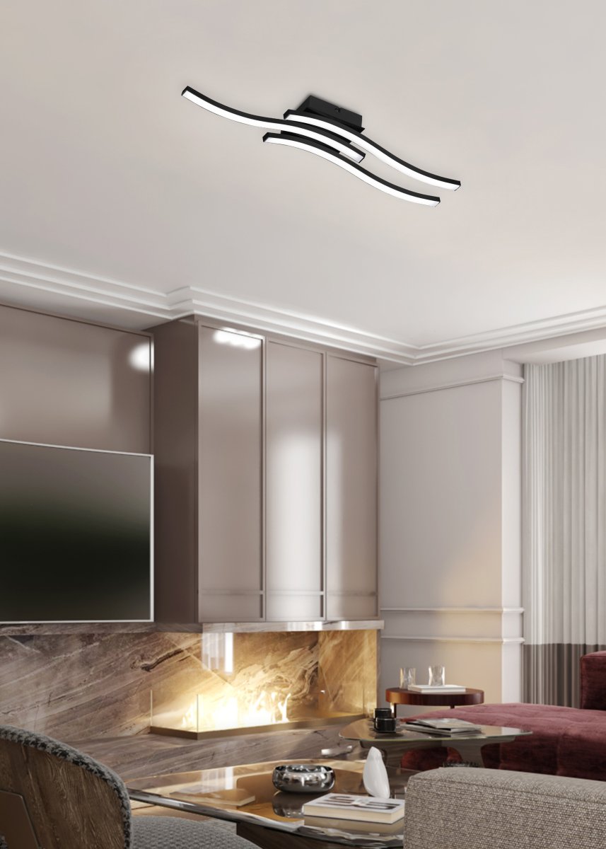 Route 56cm Noir plafonnier De Trio Lighting - 