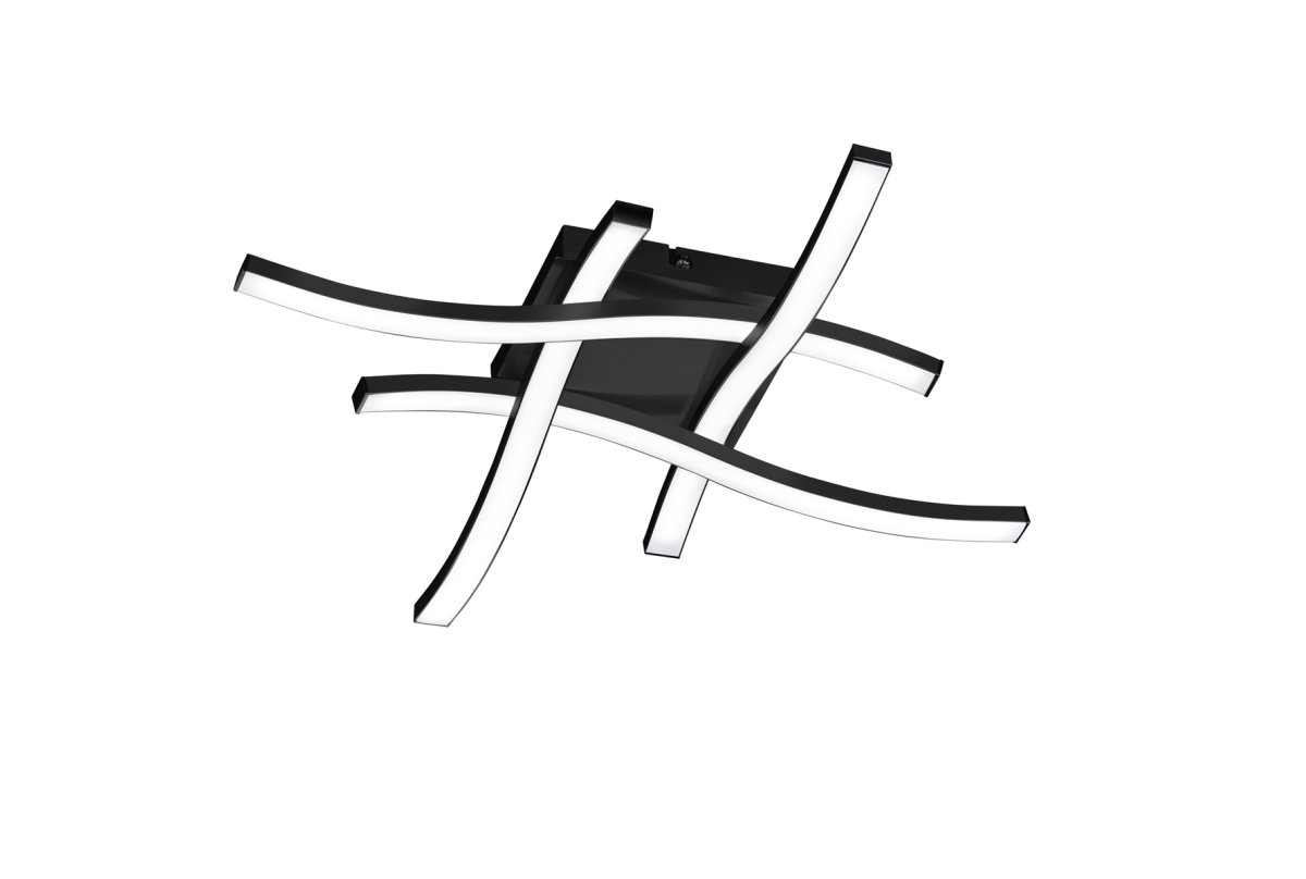 Route 46cm Noir plafonnier De Trio Lighting - La technologie LED moderne garantit également une longue durée de vie et une faible production de chaleur – pratique et écologique à la fois !