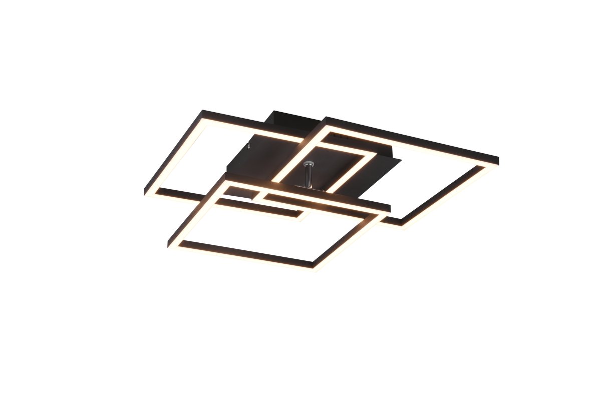 Mobile 42cm Noir plafonnier De Trio Lighting - Le design minimaliste en noir mat fait de cette lampe un élément de design d'intérieur polyvalent qui s'intègre dans de nombreux styles différents tout en offrant une élégance et une fonctionnalité modernes.