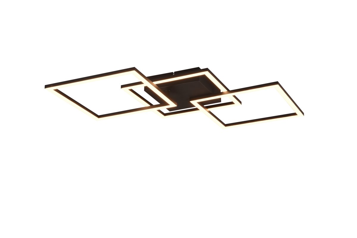 Trail 74cm Noir plafonnier De Trio Lighting - La combinaison &eacute;l&eacute;gante d'une finition noire mate intemporelle et d'un m&eacute;tal de haute qualit&eacute; conf&egrave;re &agrave; la lampe une apparence noble et cr&eacute;e en m&ecirc;me temps une atmosph&egrave;re agr&eacute;able dans la pi&egrave;ce.