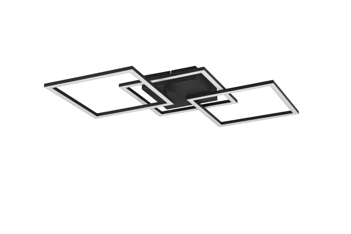 Trail 74cm Noir plafonnier De Trio Lighting - La combinaison &eacute;l&eacute;gante d'une finition noire mate intemporelle et d'un m&eacute;tal de haute qualit&eacute; conf&egrave;re &agrave; la lampe une apparence noble et cr&eacute;e en m&ecirc;me temps une atmosph&egrave;re agr&eacute;able dans la pi&egrave;ce.