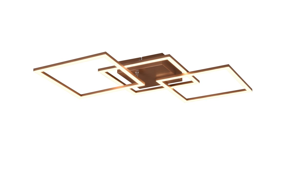 Trail 74cm Brun plafonnier De Trio Lighting - La combinaison &eacute;l&eacute;gante de la couleur &laquo; caf&eacute; &raquo; intemporelle et du m&eacute;tal de haute qualit&eacute; donne &agrave; la lampe une apparence noble et cr&eacute;e une atmosph&egrave;re agr&eacute;able dans la pi&egrave;ce.