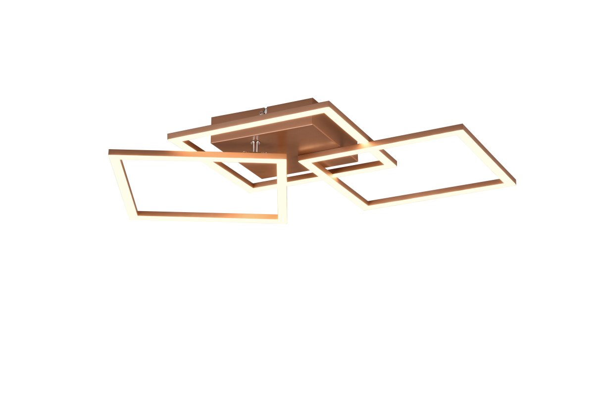 Trail 74cm Brun plafonnier De Trio Lighting - La combinaison &eacute;l&eacute;gante de la couleur &laquo; caf&eacute; &raquo; intemporelle et du m&eacute;tal de haute qualit&eacute; donne &agrave; la lampe une apparence noble et cr&eacute;e une atmosph&egrave;re agr&eacute;able dans la pi&egrave;ce.