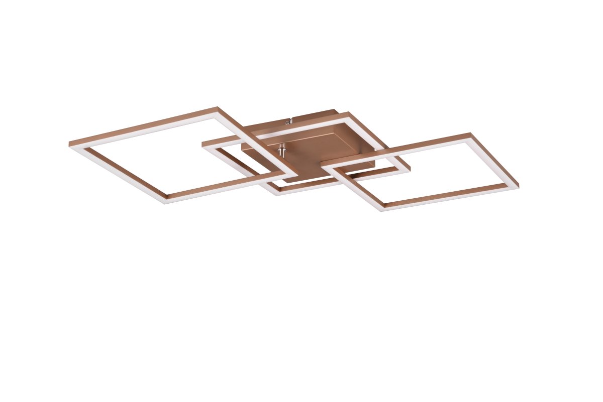 Trail 74cm Brun plafonnier De Trio Lighting - La combinaison &eacute;l&eacute;gante de la couleur &laquo; caf&eacute; &raquo; intemporelle et du m&eacute;tal de haute qualit&eacute; donne &agrave; la lampe une apparence noble et cr&eacute;e une atmosph&egrave;re agr&eacute;able dans la pi&egrave;ce.