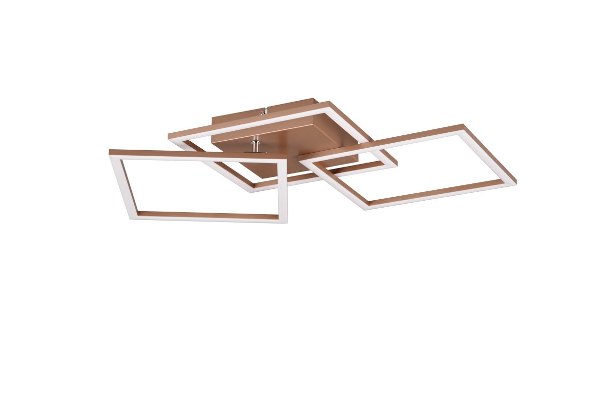 Trail 74cm Brun plafonnier De Trio Lighting - La combinaison &eacute;l&eacute;gante de la couleur &laquo; caf&eacute; &raquo; intemporelle et du m&eacute;tal de haute qualit&eacute; donne &agrave; la lampe une apparence noble et cr&eacute;e une atmosph&egrave;re agr&eacute;able dans la pi&egrave;ce.