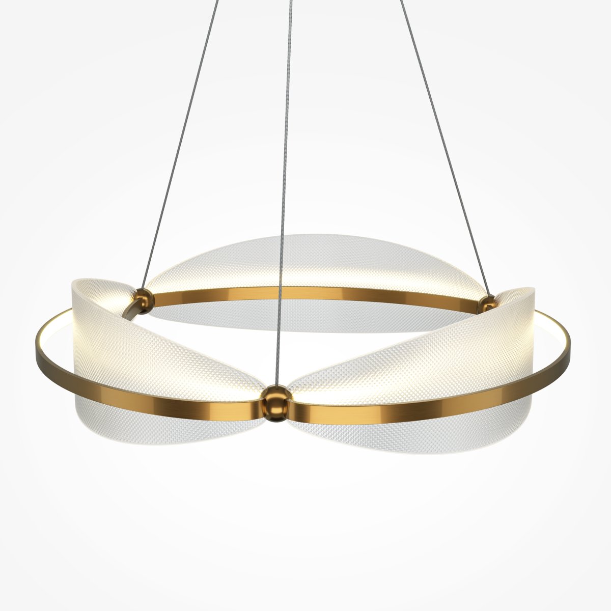 Breeze Ø60 Laiton suspension De Maytoni - Avec ses formes flottantes et ondulées combinées à un cadre en métal doré, il crée une impression sophistiquée et artistique dans n'importe quelle pièce.