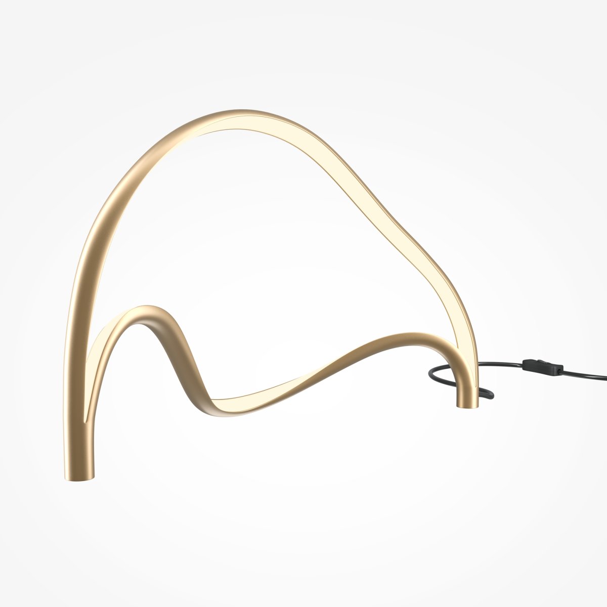 Plons 25cm Laiton lampe de table De Maytoni - Le diffuseur à base de silicone de la lampe diffuse doucement la lumière, et sa forme incurvée et sculpturale crée une atmosphère harmonieuse et sert de détail de décoration intérieure accrocheur.