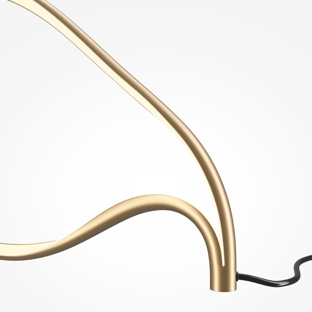 Plons 25cm Laiton lampe de table De Maytoni - Le diffuseur à base de silicone de la lampe diffuse doucement la lumière, et sa forme incurvée et sculpturale crée une atmosphère harmonieuse et sert de détail de décoration intérieure accrocheur.