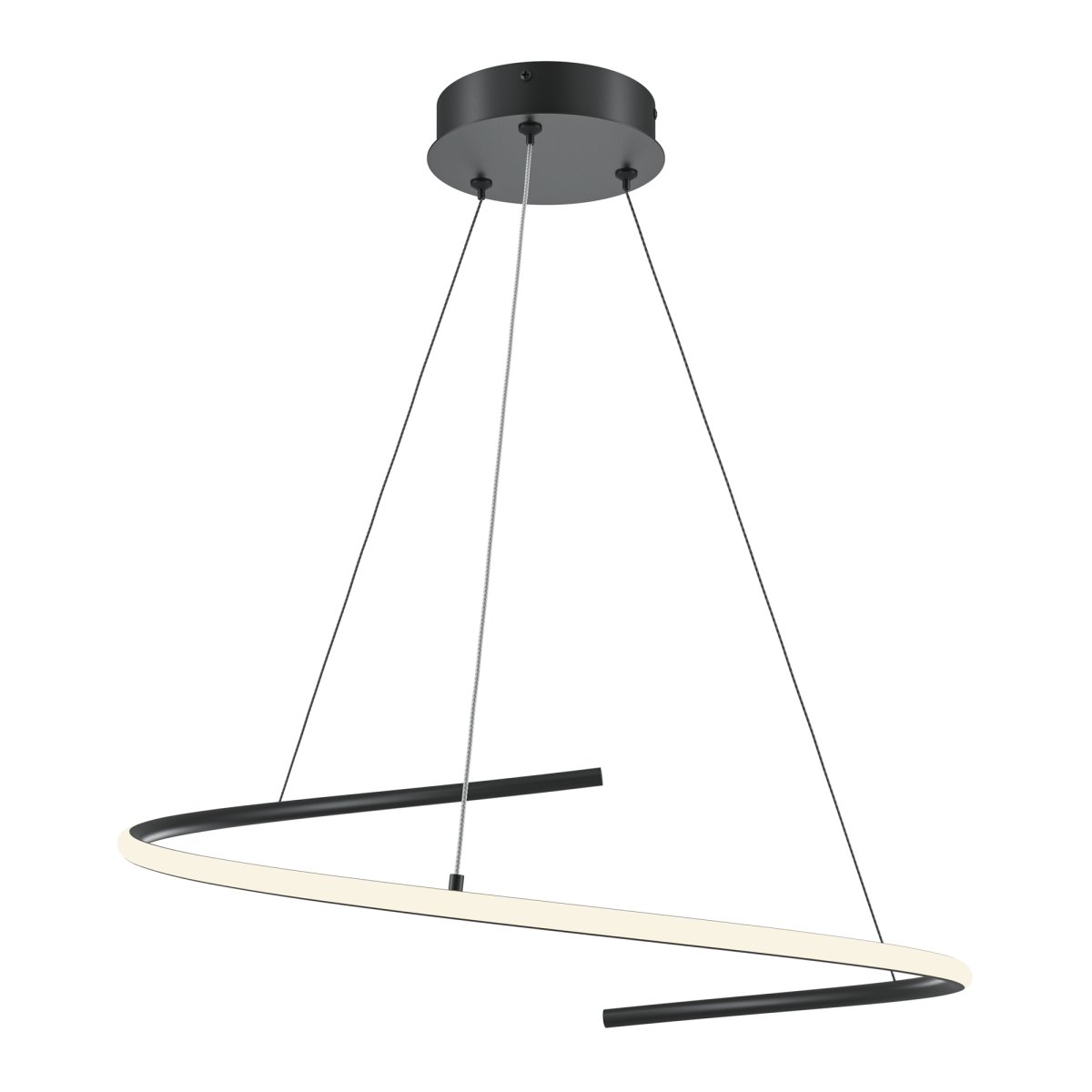 Curve Ø60 Noir suspension De Maytoni - La forme flottante et le profil fin de la lampe en font le choix parfait pour la cuisine, la salle à manger ou le salon où vous appréciez la fonctionnalité et le style.