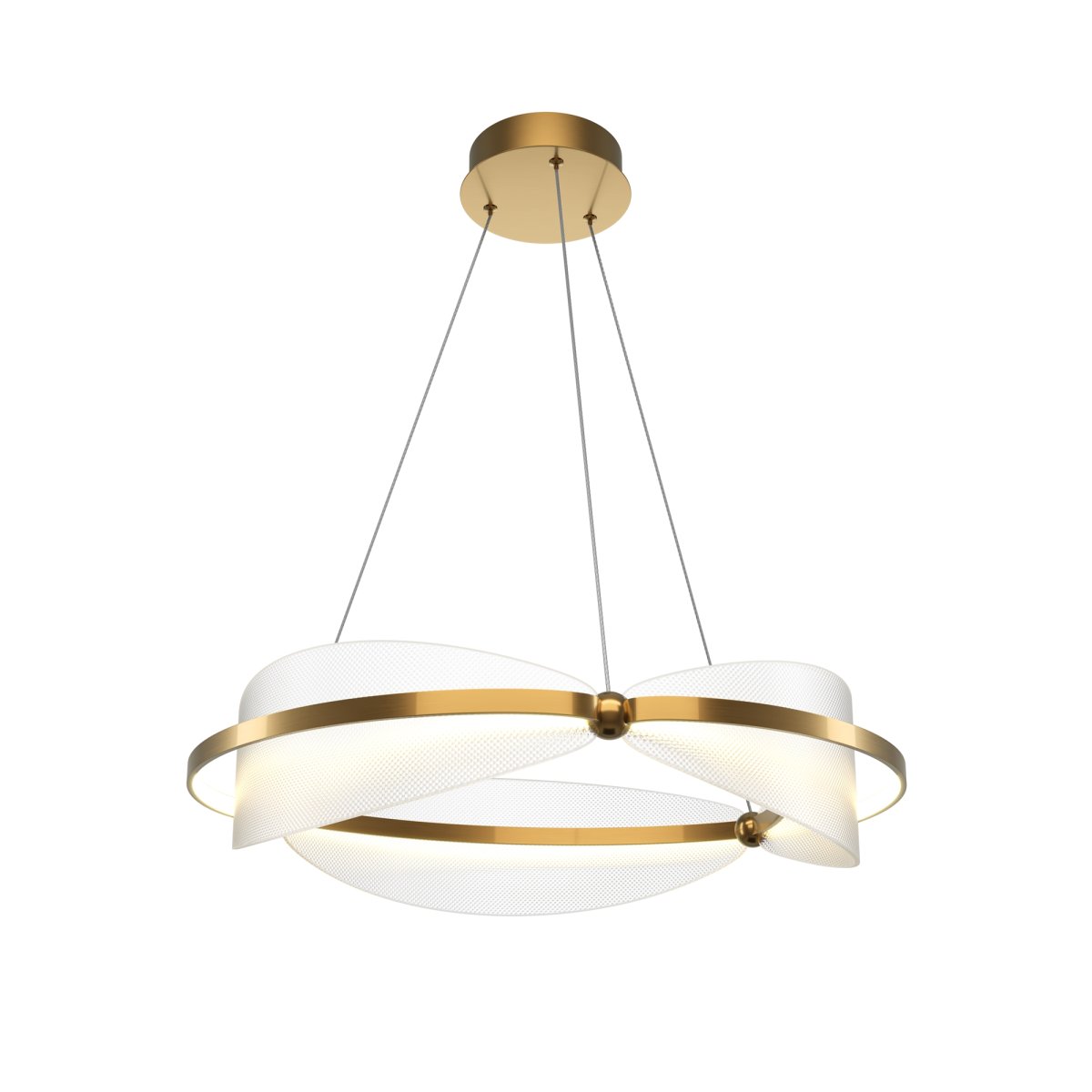 Breeze Ø60 Laiton suspension De Maytoni - Avec ses formes flottantes et ondulées combinées à un cadre en métal doré, il crée une impression sophistiquée et artistique dans n'importe quelle pièce.