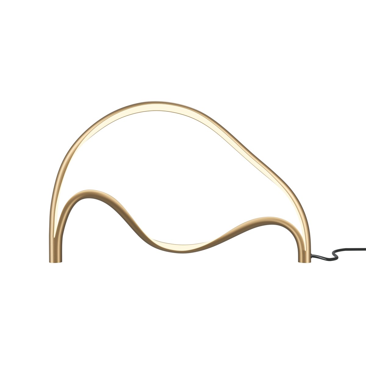 Plons 25cm Laiton lampe de table De Maytoni - Le diffuseur à base de silicone de la lampe diffuse doucement la lumière, et sa forme incurvée et sculpturale crée une atmosphère harmonieuse et sert de détail de décoration intérieure accrocheur.