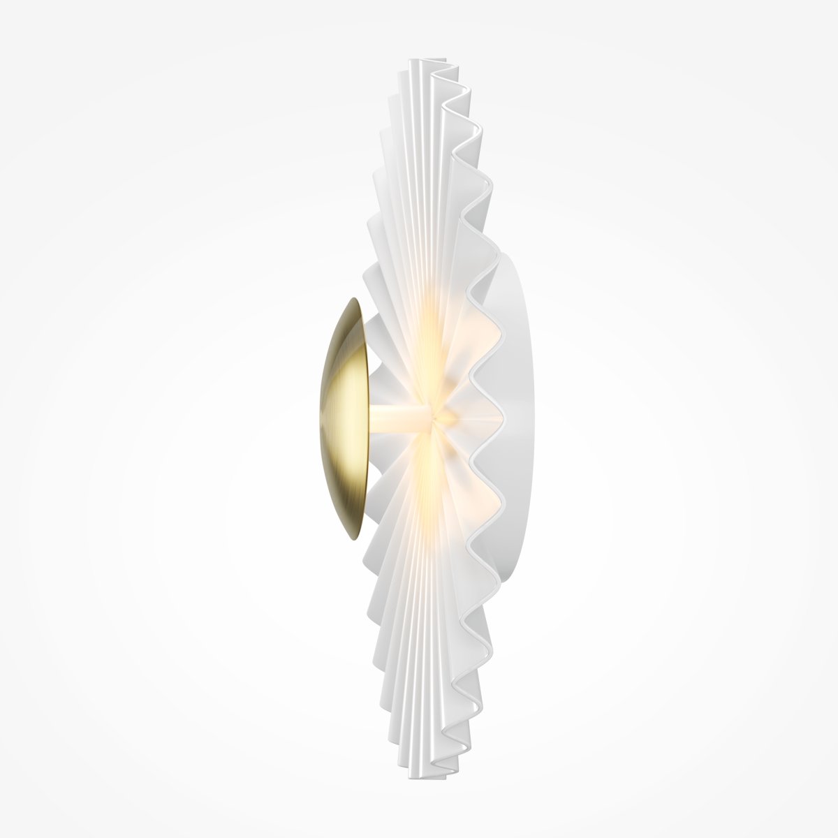 Fiore Ø30 Laiton applique murale De Maytoni - L'abat-jour blanc diffuse une lumi&egrave;re douce et agr&eacute;able et le d&eacute;tail dor&eacute; au centre transmet une sensation de luxe et d'&eacute;l&eacute;gance.