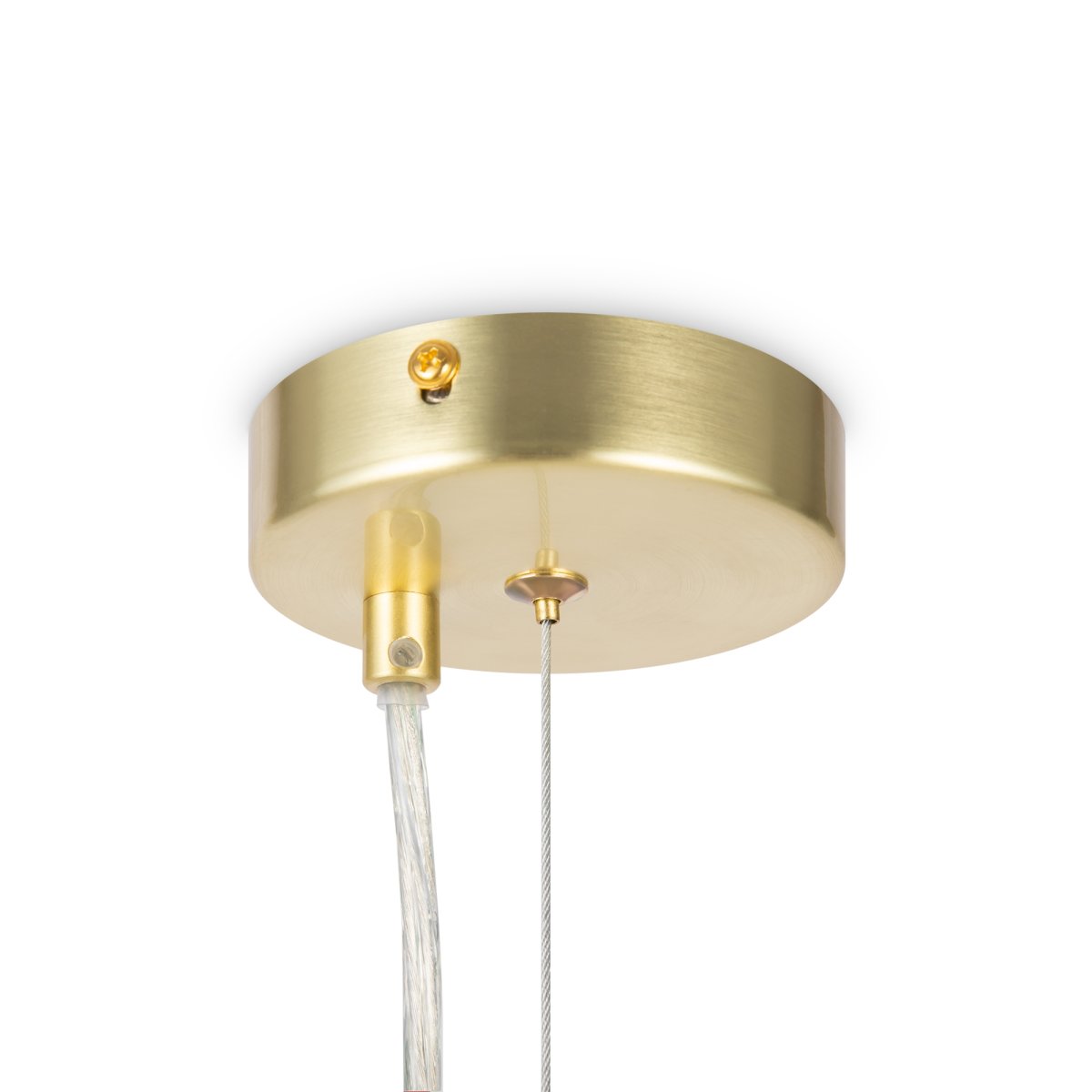 Dallas Ø30 Or suspension De Maytoni - Son cadre métallique sophistiqué, associé à ses sphères en verre opale blanc, en fait un véritable accroche-regard et s'intègre parfaitement aux petits espaces comme les salons ou les salles à manger.