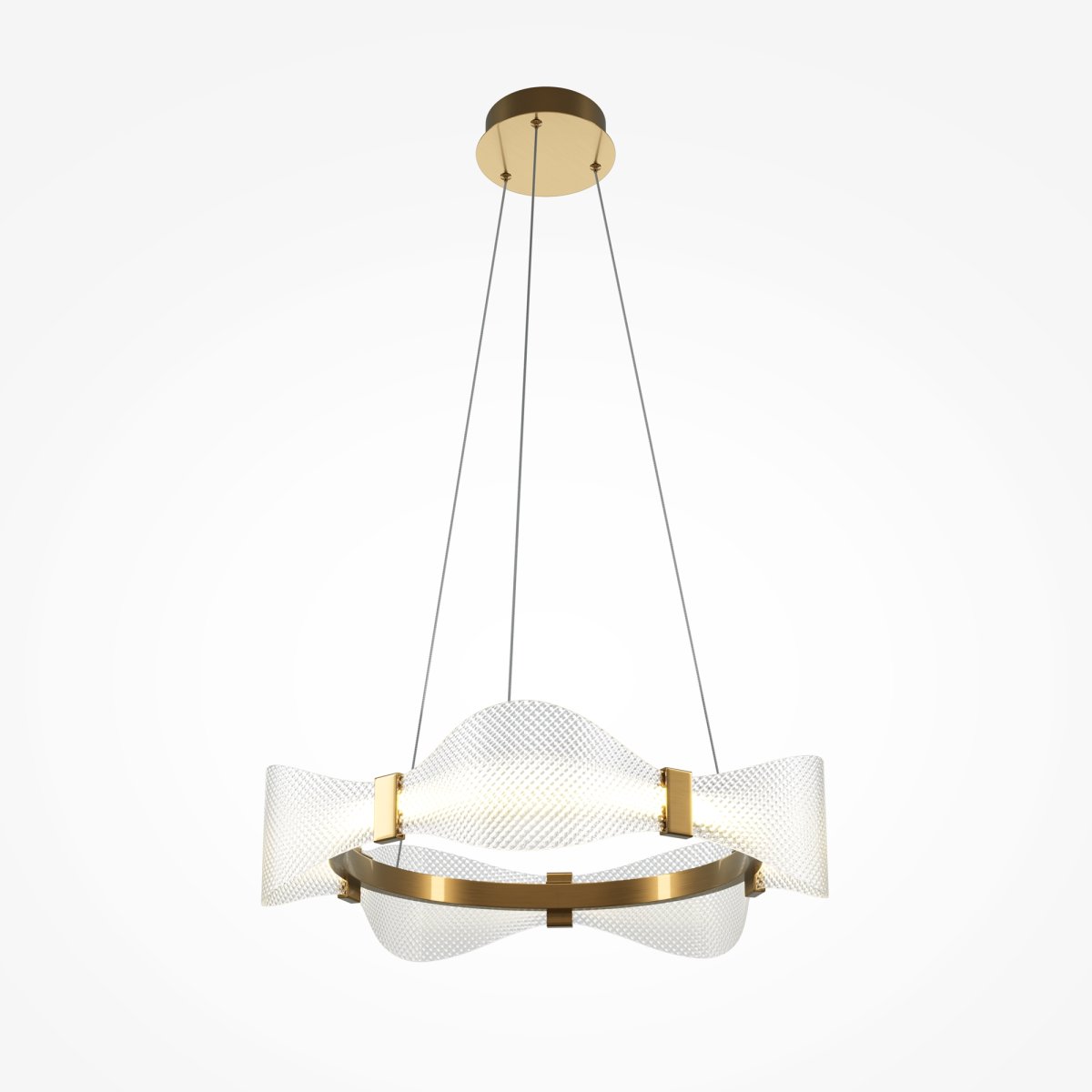 Breeze Ø60 Laiton suspension De Maytoni - Avec ses formes flottantes et ondulées combinées à un cadre en métal doré, il crée une impression sophistiquée et artistique dans n'importe quelle pièce.