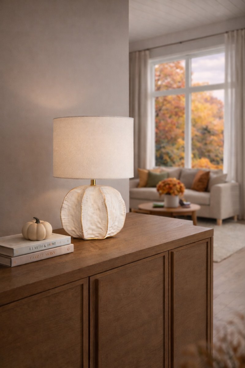 Sandy 37cm Blanc lampe de table De Cottex - Sandy est une lampe de table d&eacute;corative dot&eacute;e d'un pied en c&eacute;ramique aux courbes douces, lui conf&eacute;rant une allure &agrave; la fois dynamique et naturelle.