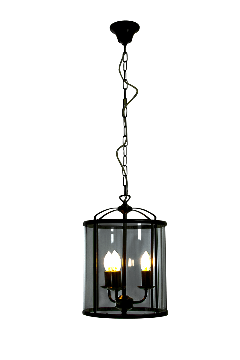 Budgie Ø28 Gris fumé suspension De Aneta Lighting - La lampe est suspendue à une chaîne décorative à partir d'une cloche de plafond en métal avec suspension à crochet.