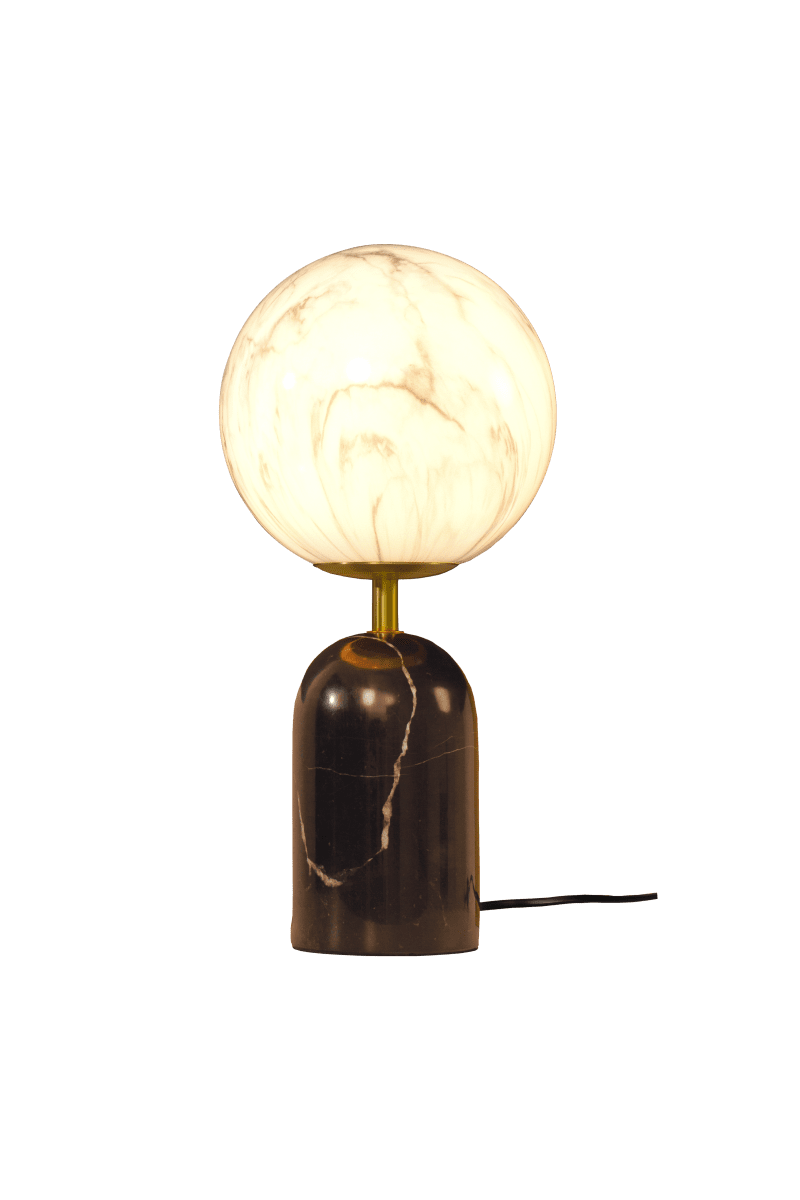 Pierre 30cm Noir et blanc lampe de table De Aneta Lighting - Pierre trouve parfaitement sa place sur une table d'appoint, un bureau ou pr&egrave;s d'une fen&ecirc;tre.