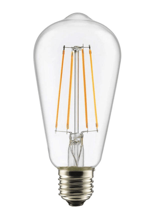 E27 7W 2200K Dimmable 3 niveaux Transparent De Unison - La forme classique et allong&eacute;e ajoute une touche d&eacute;corative, ce qui la rend id&eacute;ale pour les luminaires ouverts et les installations d&eacute;coratives o&ugrave; le style et la fonction sont tous deux importants.
