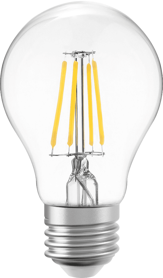 E27 normal avec capteur 4,5W 2200K Transparent De Unison - Avec sa lumi&egrave;re chaude et douce, cette source lumineuse est parfaite pour les installations d&eacute;coratives o&ugrave; style et fonction vont de pair.